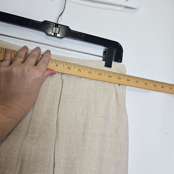 Havana Jacks Cafe Beige Linen Pants Women Size 8 Relaxed Fit Boho Neutral Beachy - Picture 8 of 11